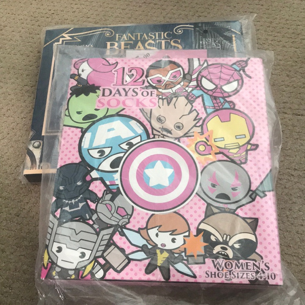 12 days of socks! Marvel and Fantastic beasts!